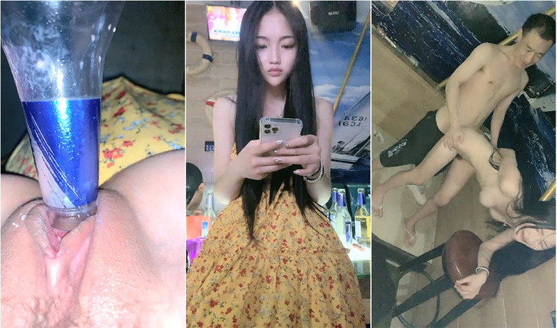 OO后清纯女神级萌妹KTV赴约,碎花连衣裙少女感十足,KTV里大显身手,壹边唱歌壹边拿啤酒瓶摩擦小茓